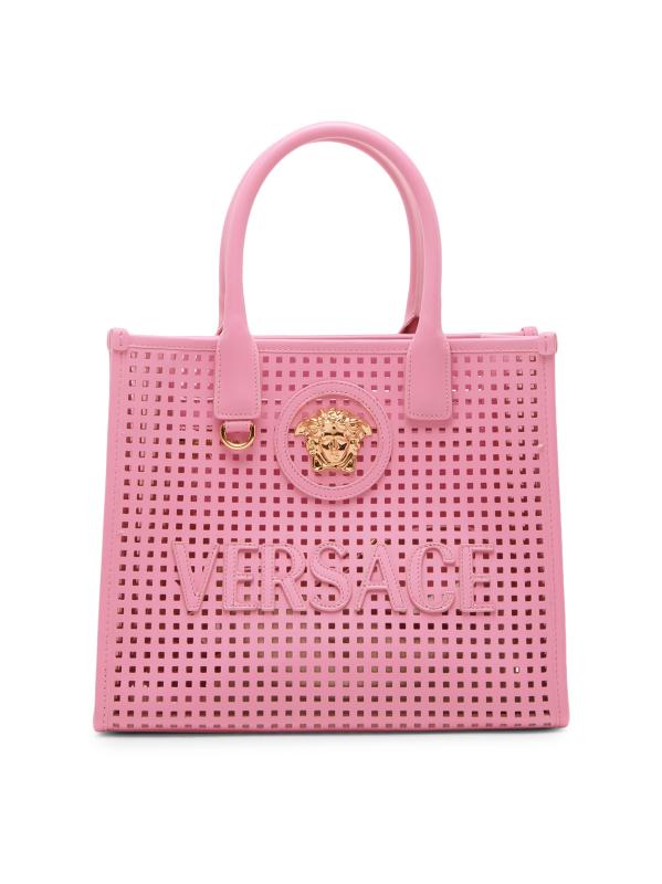 トートバッグ VERSACE 'La Medusa' mini shopping bag Shop Versace - Small Medusa Perforated Leather Tote Bag