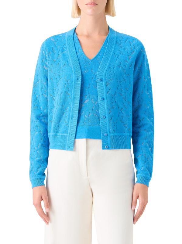 #2: كارديغان وايت كابس من مزيج الصوف والحرير - توايلايت