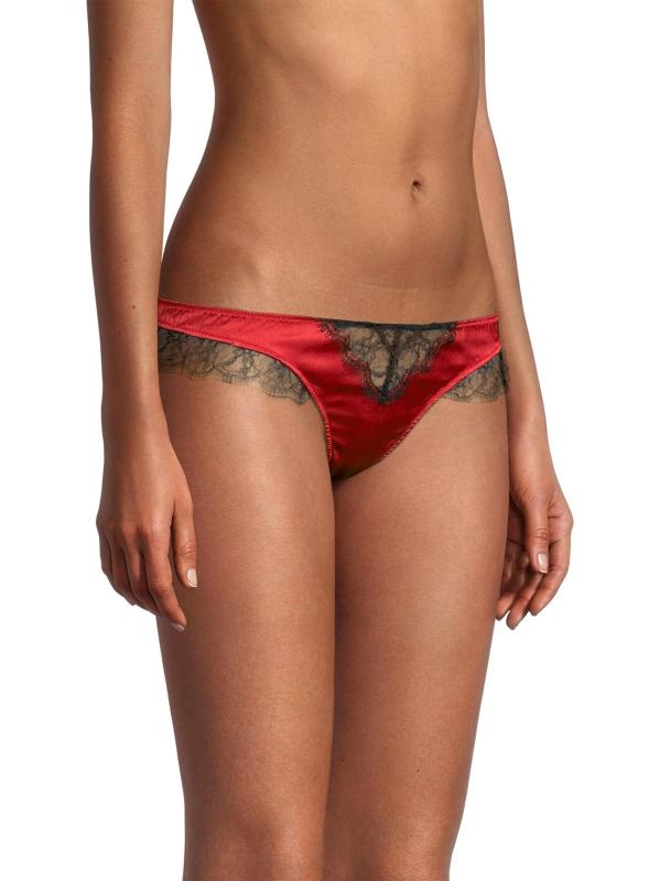 #3: ثونغ داخلي من الدانتيل - أحمر