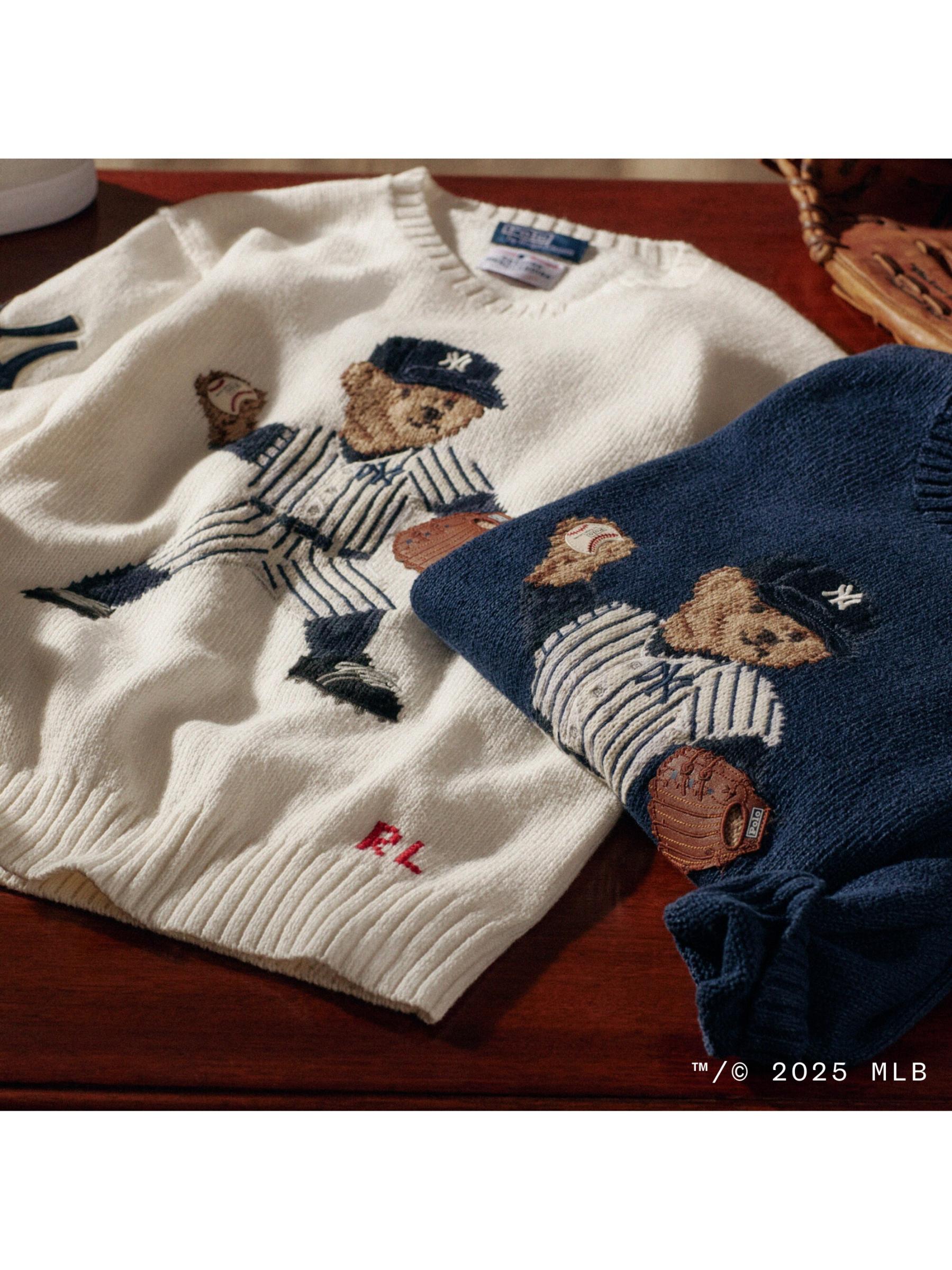 Yankees Bear Linen-Cotton Sweater
