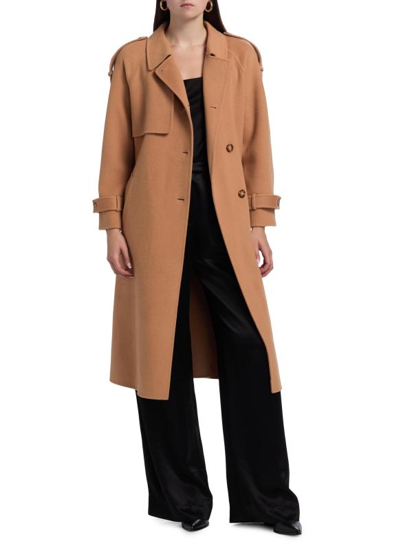 Shop Cami NYC Yennifer Wool-Cashmere Belted Trench Coat Saks