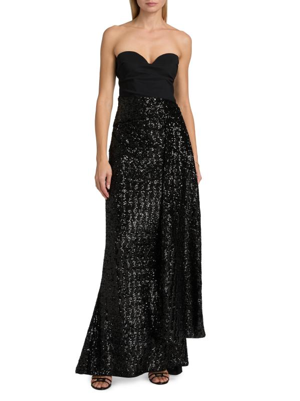 Shop Chiara Boni La Petite Robe Desis Paillettes Strapless Gown