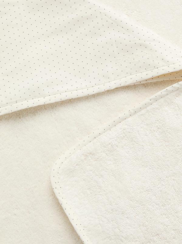 #2: منشفة قطنية إسفنجية بغطاء للرأس للأطفال - بولكا دوت