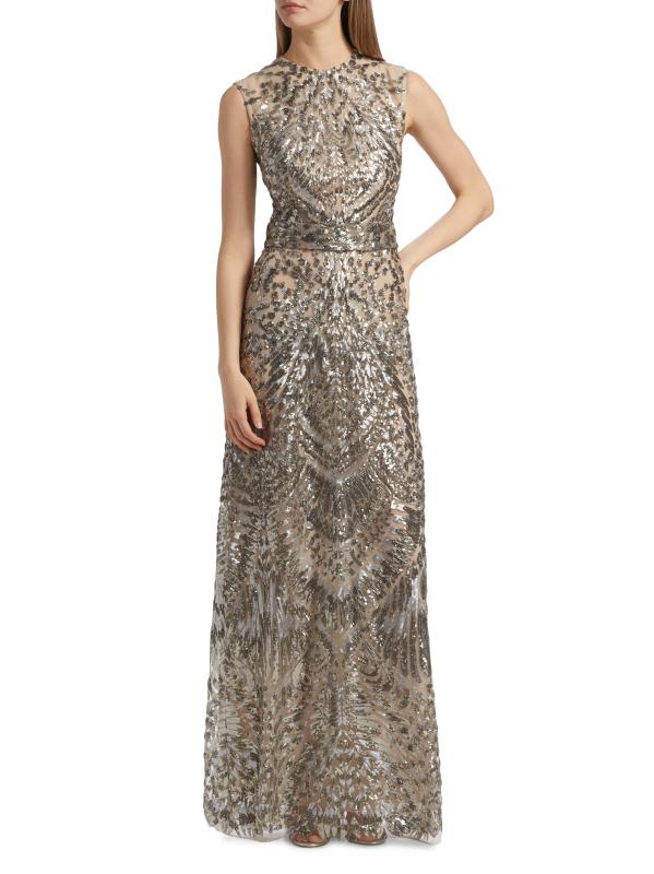 #7: فستان سهل الارتداء من التول المزيّن بالخرز - فضة