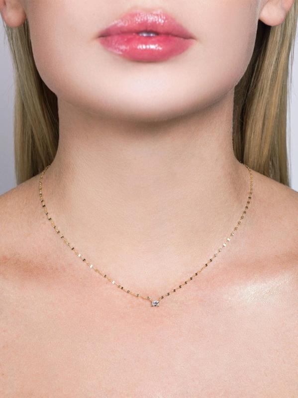 #2: قلادة من الماس المقطوع بالزمرد والذهب عيار 14 قيراطًا - NO COLOR