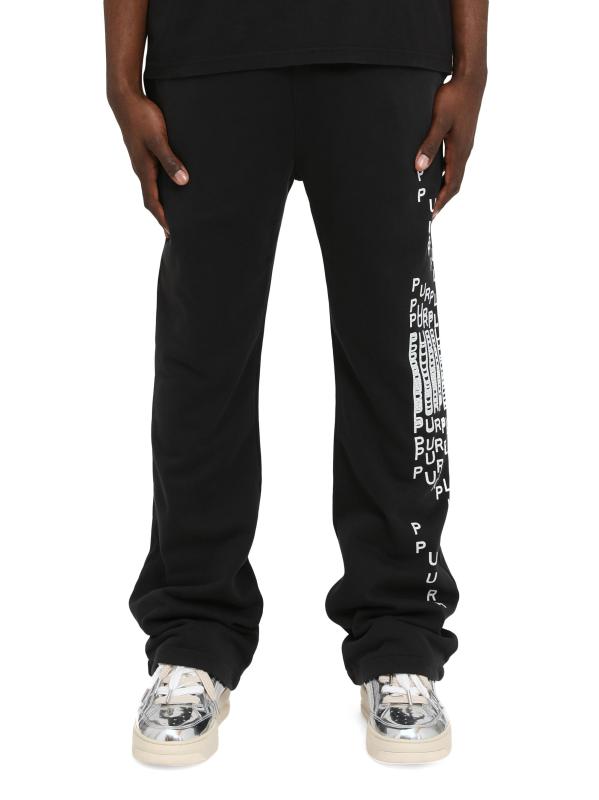 بنطال رياضي واسع من الصوف بشعار الماركة