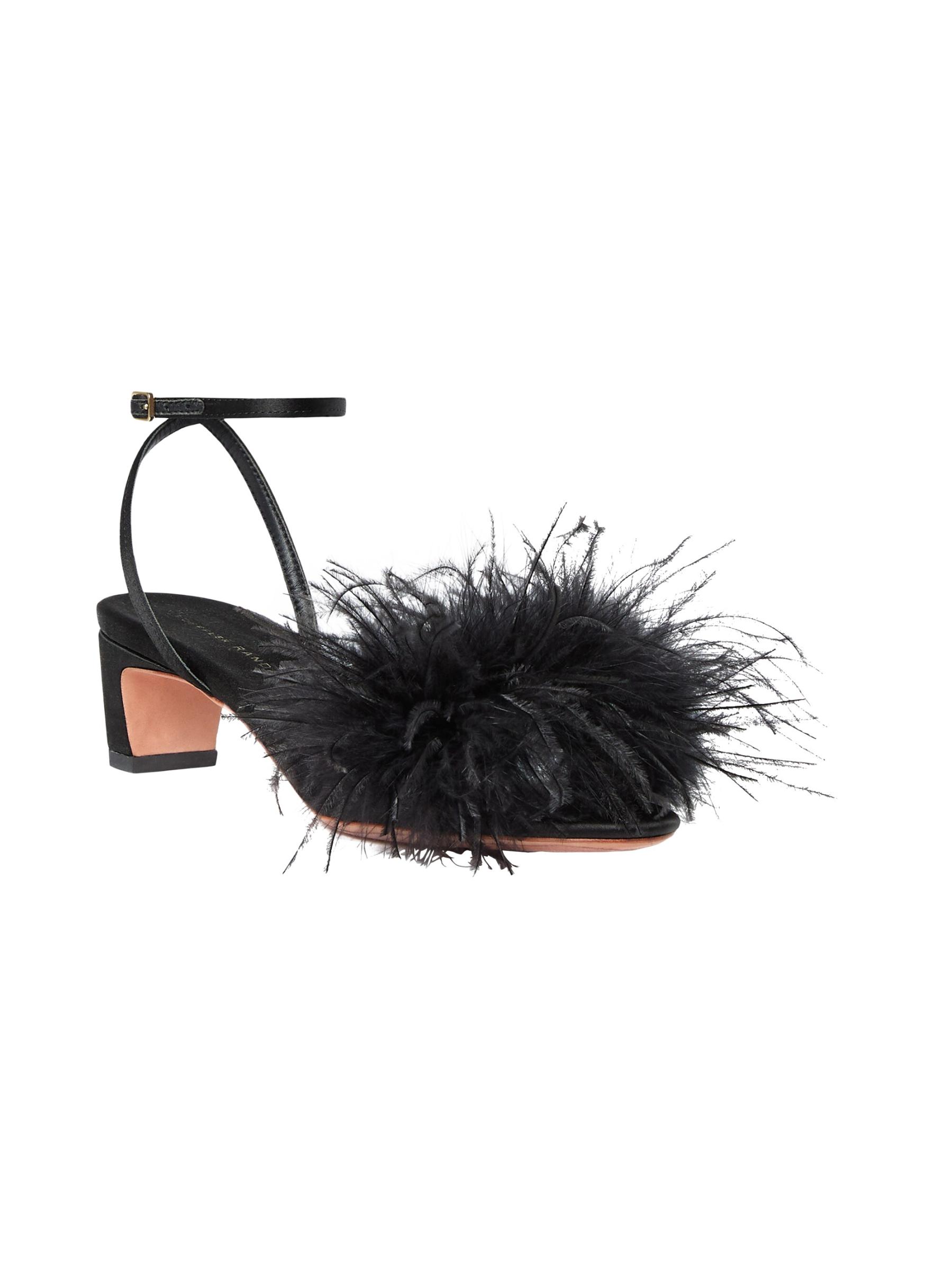 サンダル・ミュール SEBASTIAN FW22 'Feather Wrap sandals (SE1101 BLACK) Sebastian Milano Feather detailed Wrap Sandals | SE1101BLACK