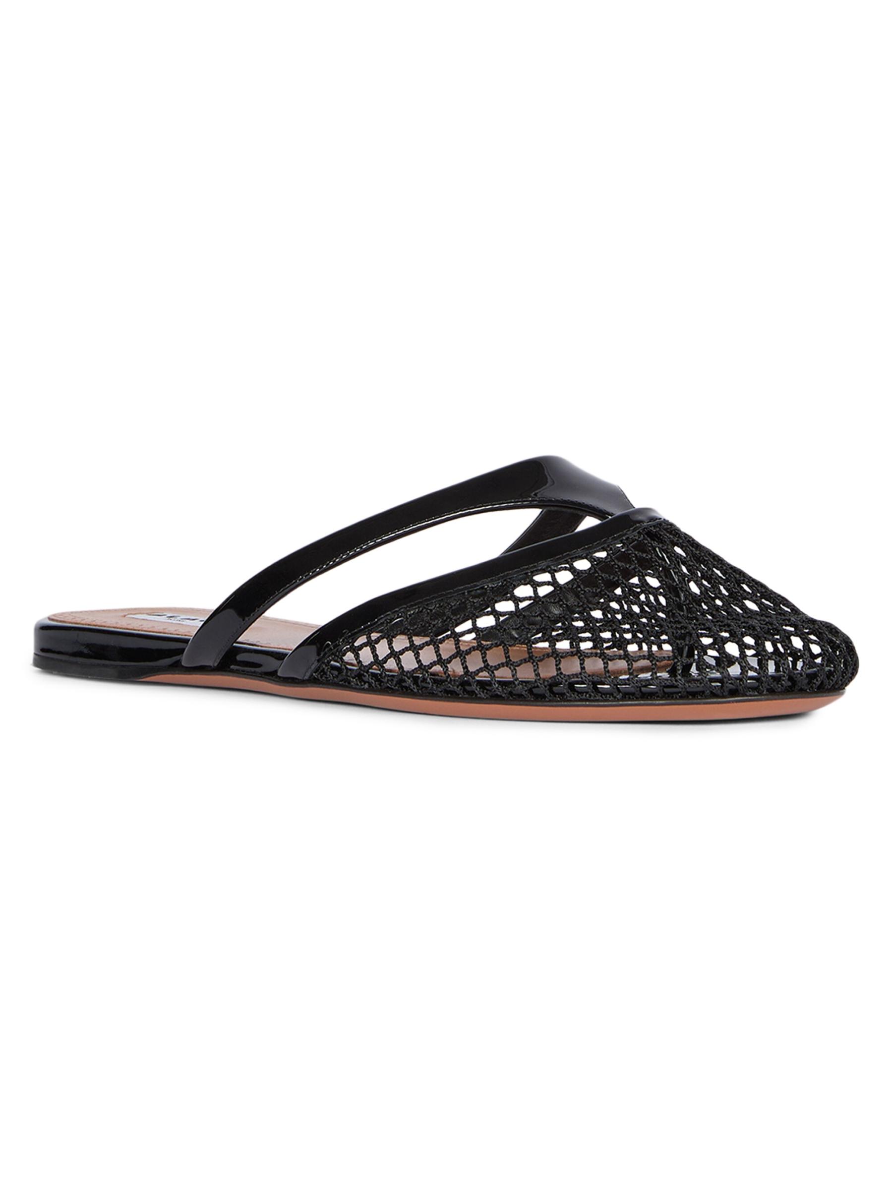 Alaïa - フィッシュネット＆レザー・ミュール をオンライン購入