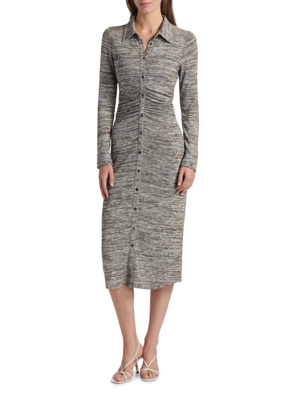 #2: فستان بولو متوسط الطول من راشيل سبيس داي - صبغة بلاك وايت سبيس