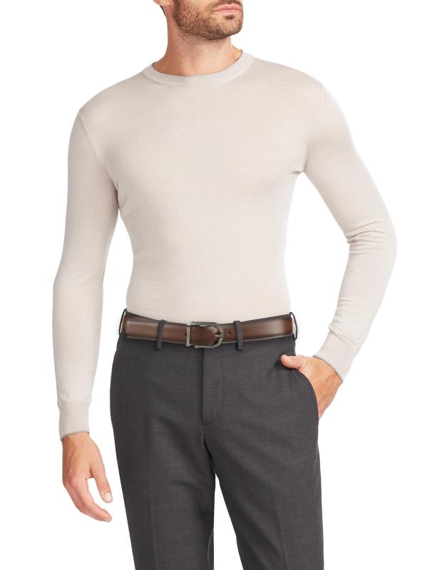 #2: حزام جلدي منقوش بوجهين - MORO NERO