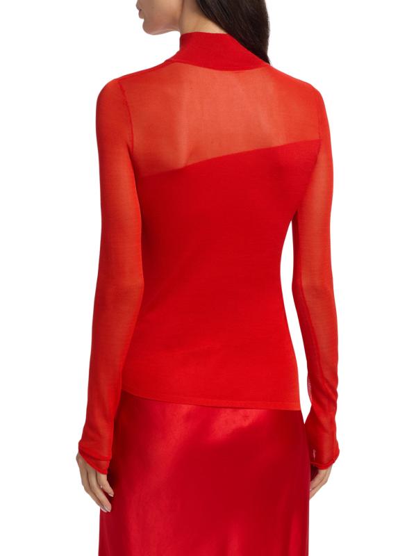 #4: بلوزة شفافة من صوف الميرينو غير المتماثلة - بابايا