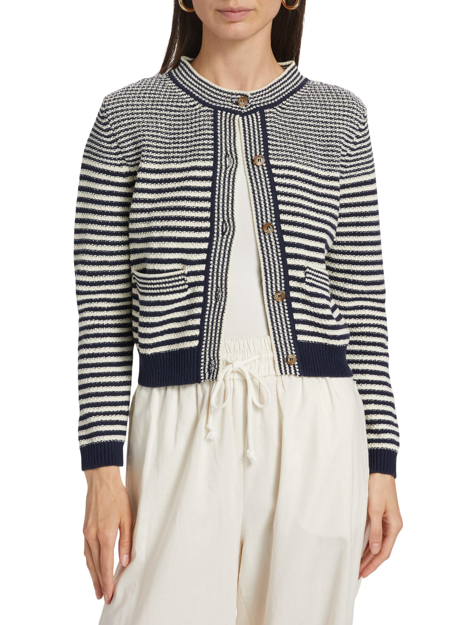 Shop FRAME - Compact Stripe Cardigan | Saks Fifth Avenue Canada