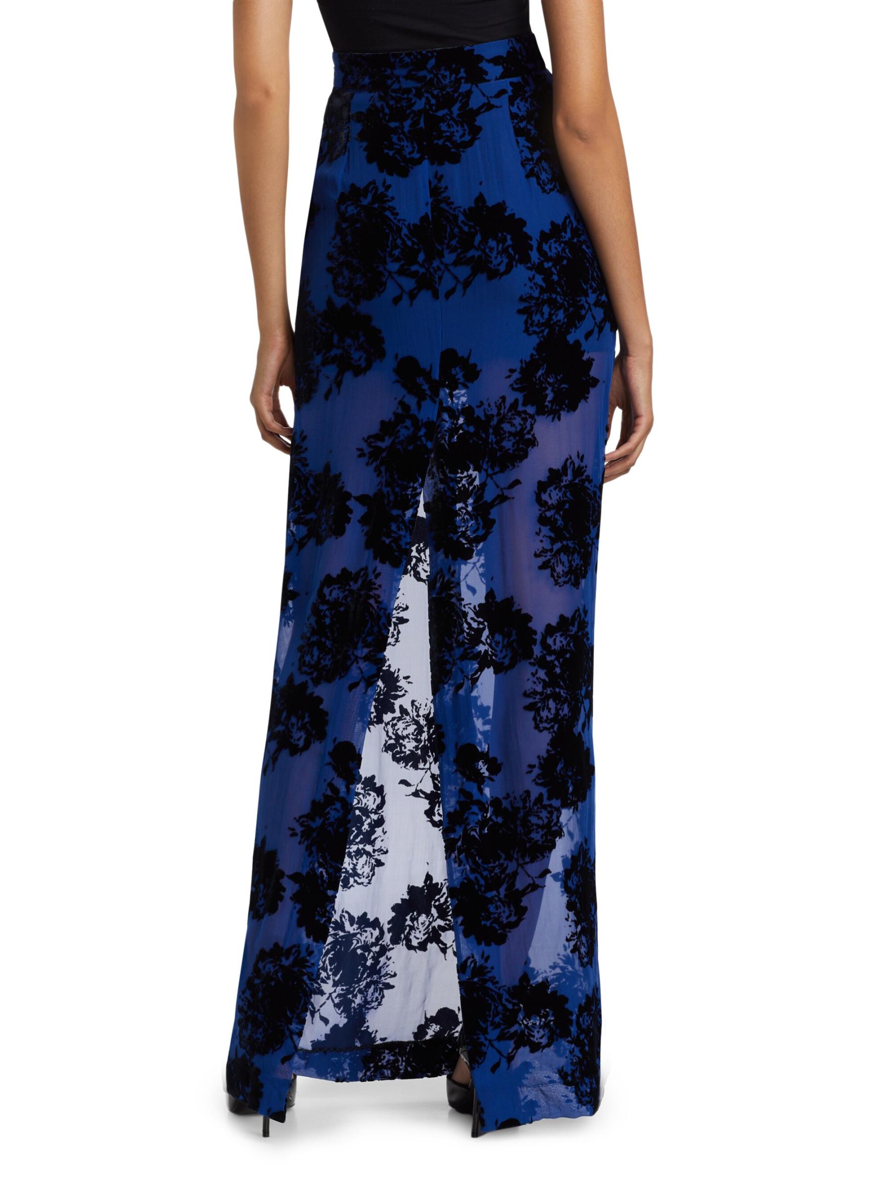 Shop Nina Ricci - Velvet Floral Pencil Maxi Skirt | Saks