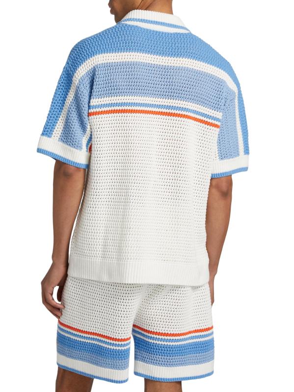 #4: قميص من القطن بالكروشيه الصناعي - بلو مالتي