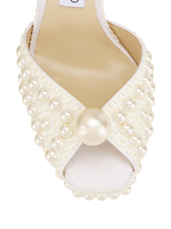 JIMMY CHOO サエダ エンベリッシュ プラットフォーム サンダル HELOISE 120 | ブラック ナッパレザー・プラットフォーム