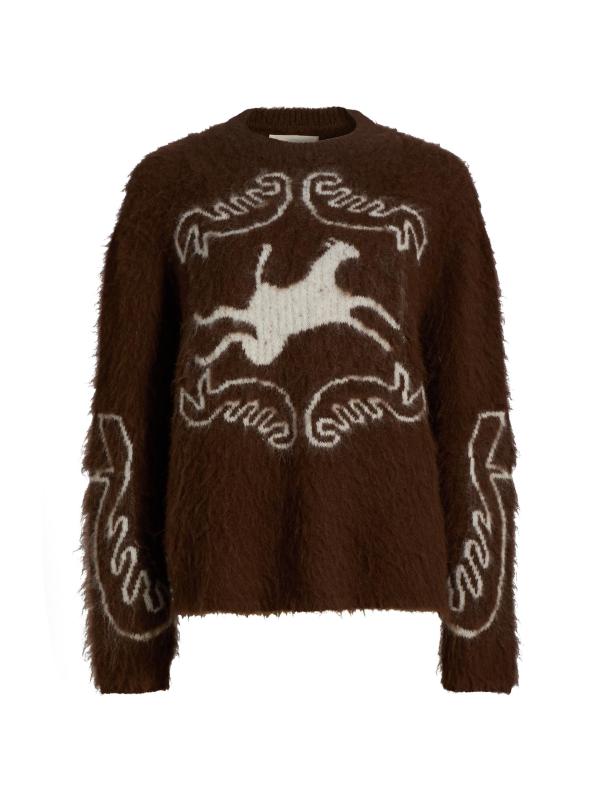 سترة فولكلور بفتحة رقبة مستديرة