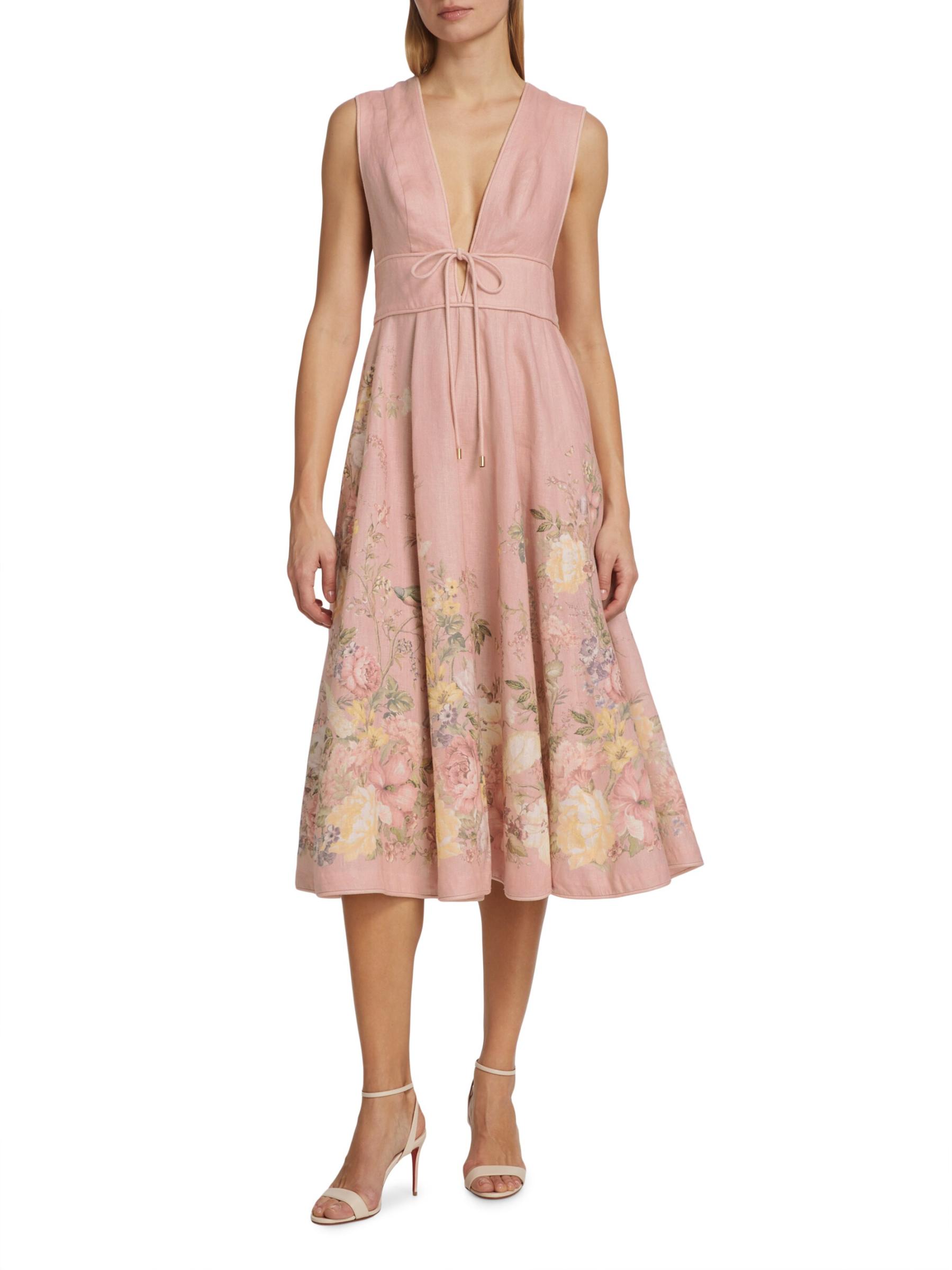【Zimmermann】WAVERLY PLUNGE MIDI DRESS プランジ ミディ Shop Zimmermann - Waverly Plunge Midi-Dress | Saks Fifth