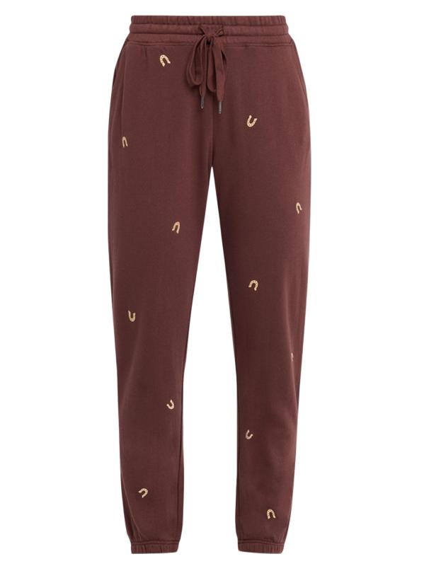 بنطال رياضي من القطن المرن مطرّز من كينجستون