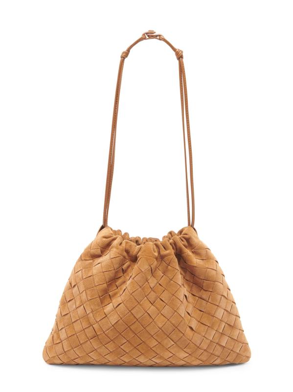 حقيبة كتف متوسطة الحجم من الجلد المدبوغ