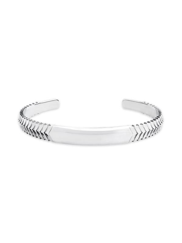Herringbone Torque Sterling Silver Cuff Bracelet
