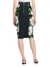 【DOLCE＆GABBANA】ガーデニアプリント ペンシルスカート Calf-length stretch pencil skirt with gardenia print in