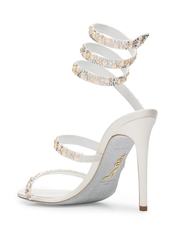 #4: صندل كليو عيار 105 ملم من الحرير المزين - أبيض