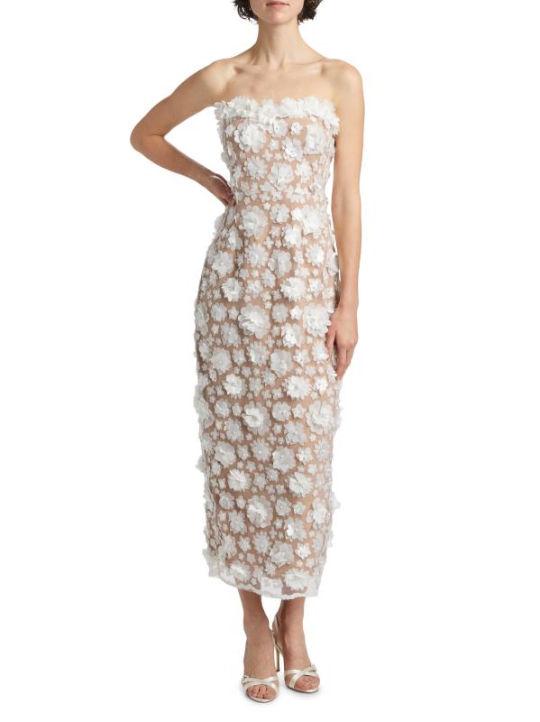 #2: فستان متوسط الطول مزيّن بالزهور من بلوبيل - عاجيي