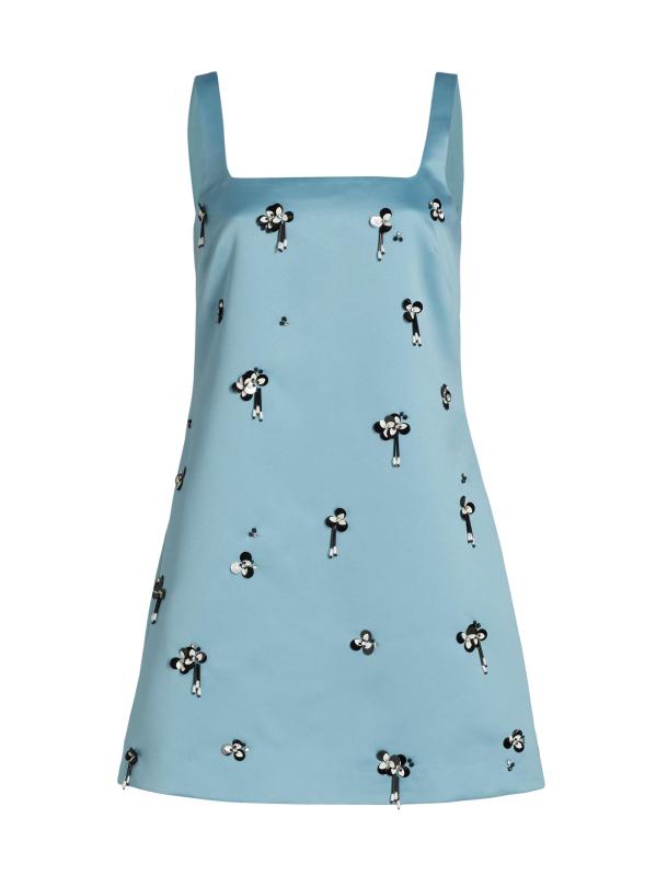 فستان قصير من الساتان مزين بالترتر من بارتون