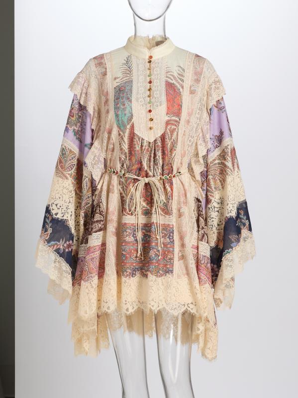 Zimmermann【新着☆】ワイリープリントリネンミディドレス ZIMMERMANN ワイリー リネン プリント ミディドレス 送料無料