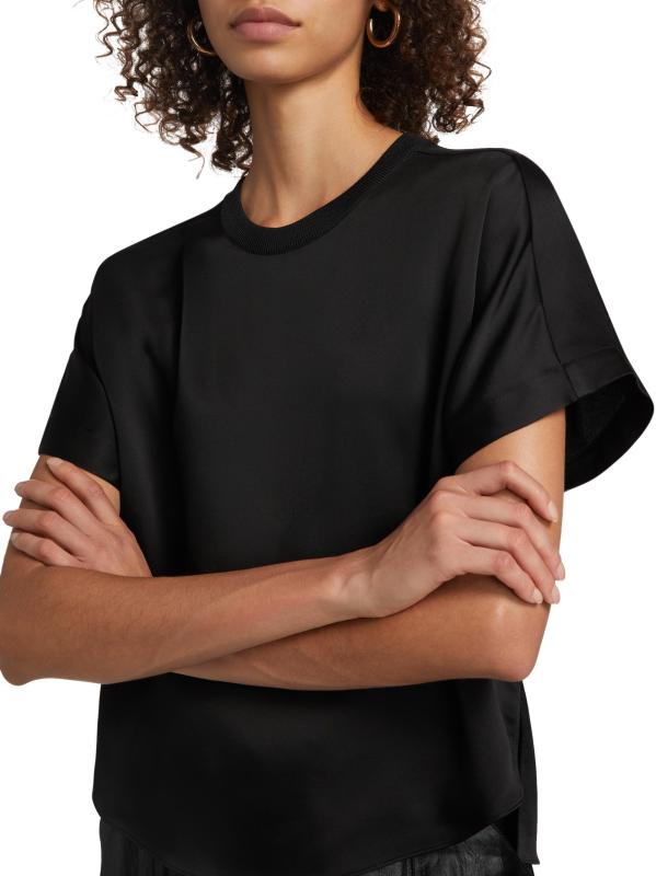 #5: تي شيرت آدي محبوك من الخلف - أسود