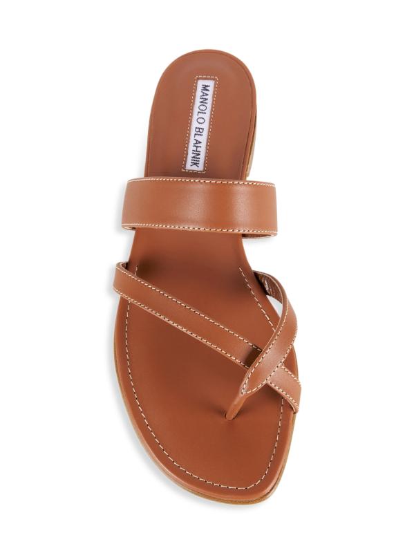 Manolo Blahnik - Susa Leather Thong Sandals をオンライン購入