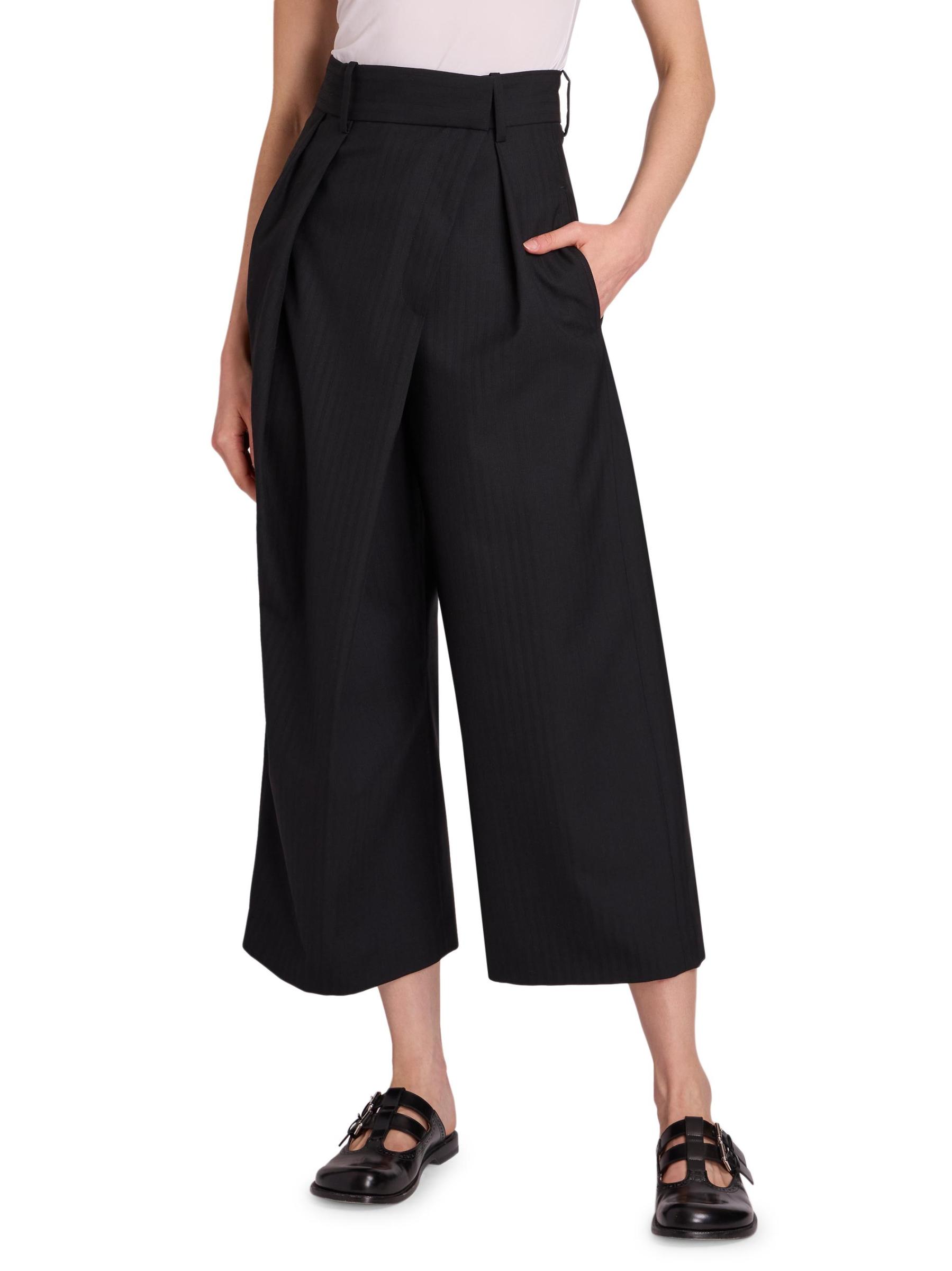 yum 　LOEWE グレー クロップド　ガウチョパンツ　XS 未使用 Loewe - クロップド・ラップ・パンツ をオンライン購入 | Saks