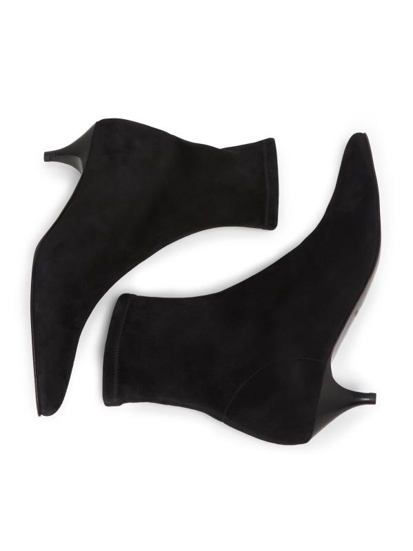 #6: حذاء أوفيليا من الجلد المدبوغ بكعب صغير - جلد سويدي أسود