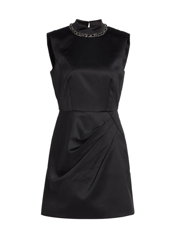 فستان قصير من الساتان من فلورا