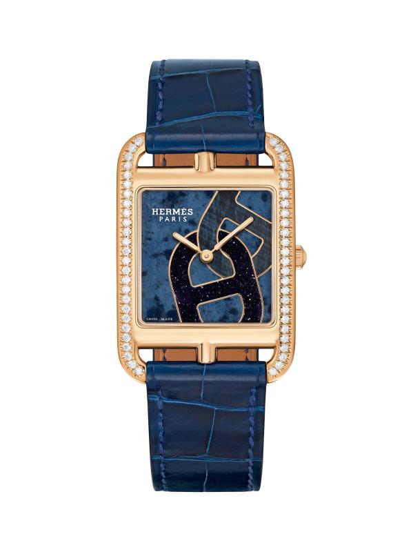 ساعة كيب كود أنكور من الذهب الوردي عيار 18 قيراطًا ودومورتيريت وبسوار تمساح /37 مم