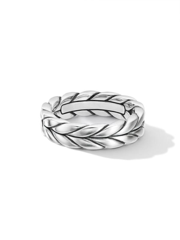 Sterling Silver Chevron Woven Band Ring