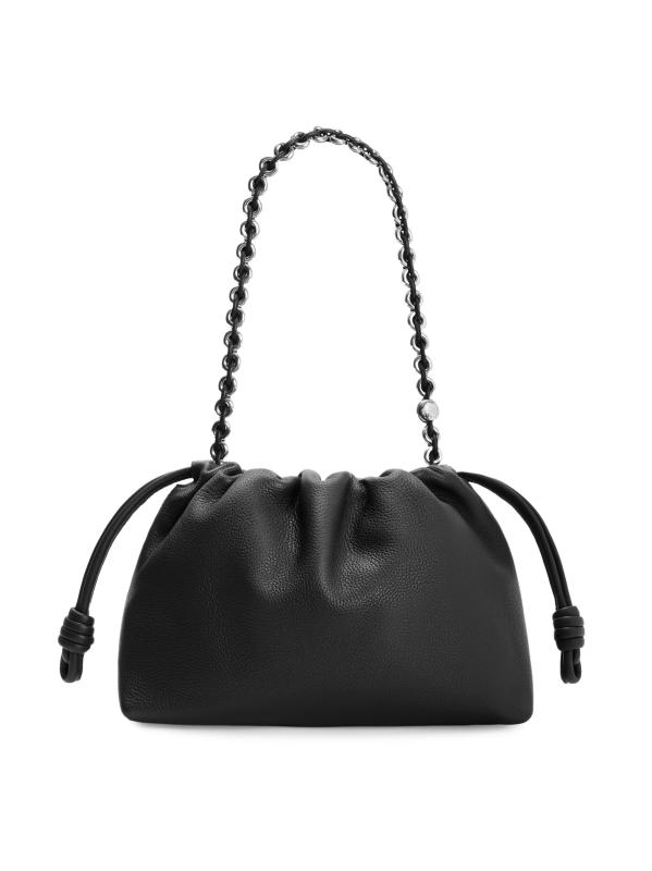 #5: حقيبة يد متوسطة الحجم من جلد الفلامنكو - أسود