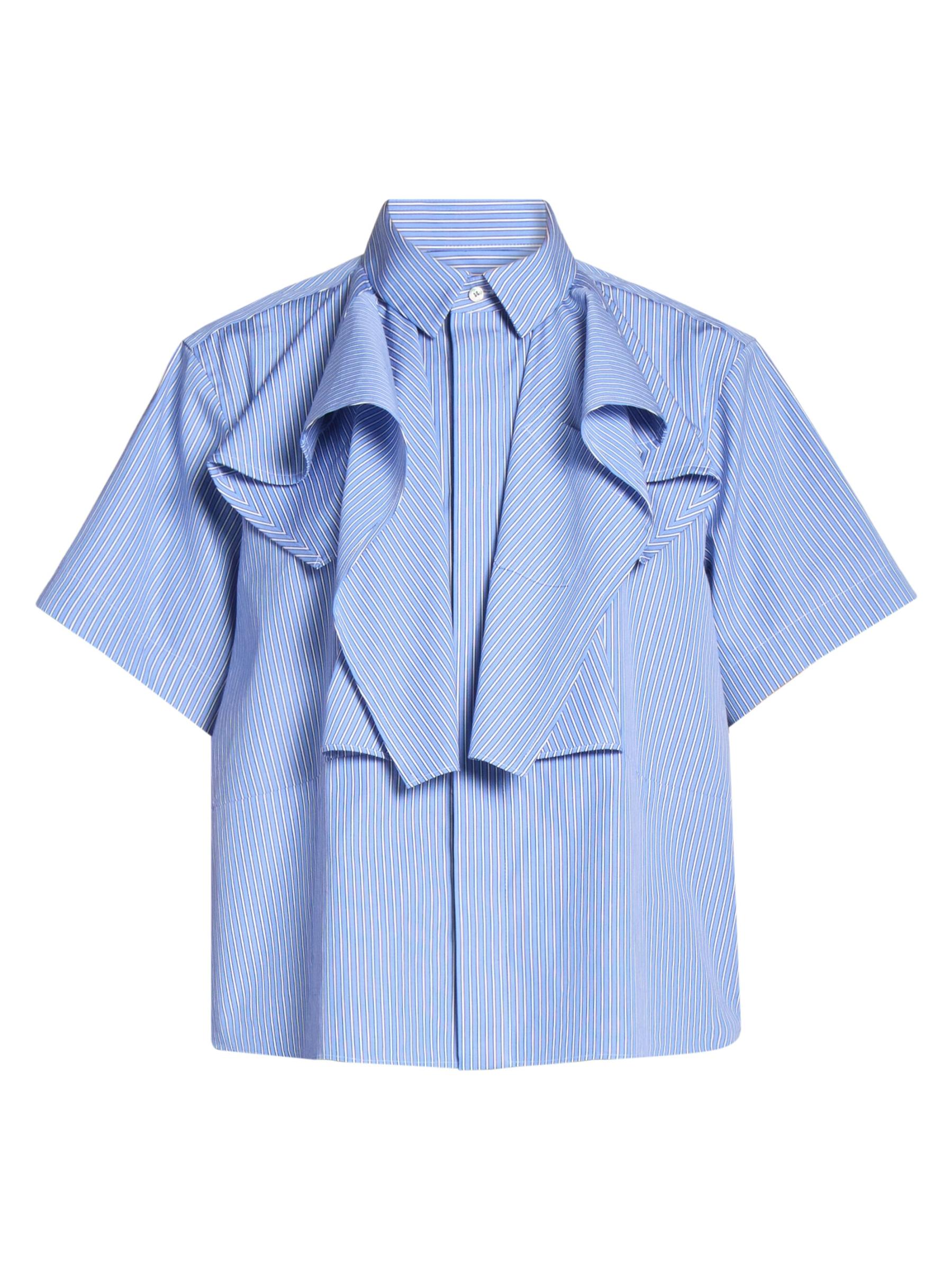 Shop Sacai - Poplin Short-Sleeve Boxy Shirt | Saks Fifth