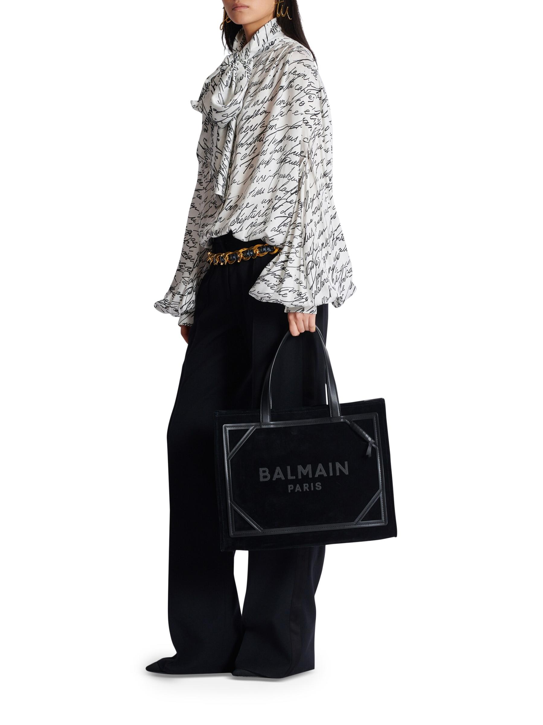 Balmain☆VIP価格 ミディアム B-アーミー トートバッグ Balmain - ミディアムBアーミー・スエード・ショッパー・トート