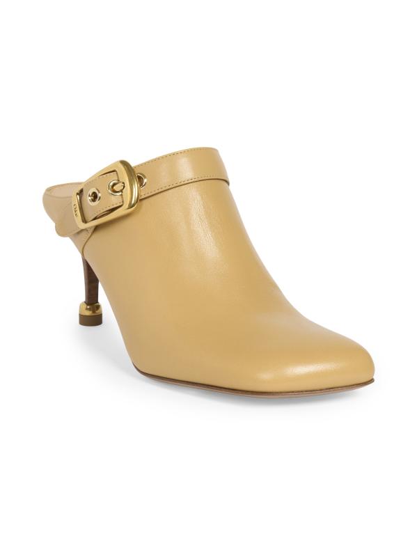 【Chloe】アンドレア レザー ミュール Chloé - アンドレア70MMレザーミュール をオンライン購入 | Saks