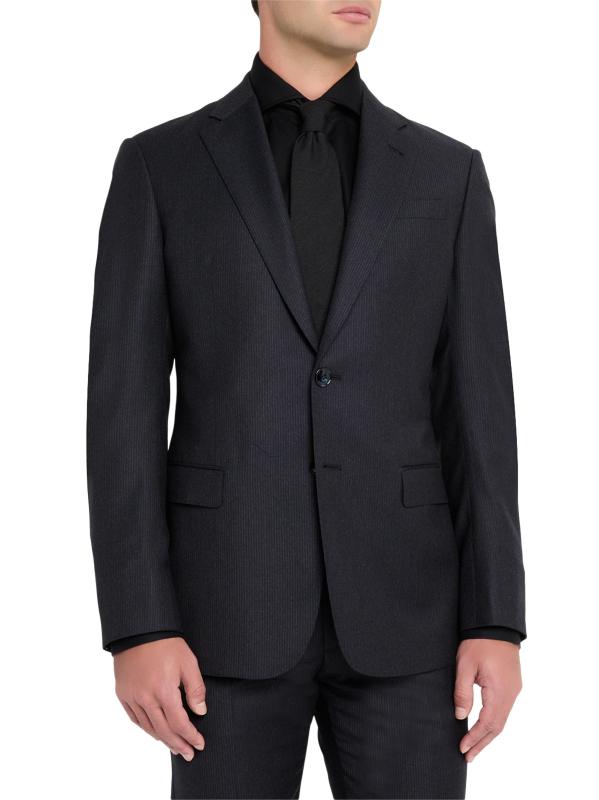 #2: بدلة أحادية الصدر من الصوف البكر مخططة بدقة متناهية - القوات البحرية