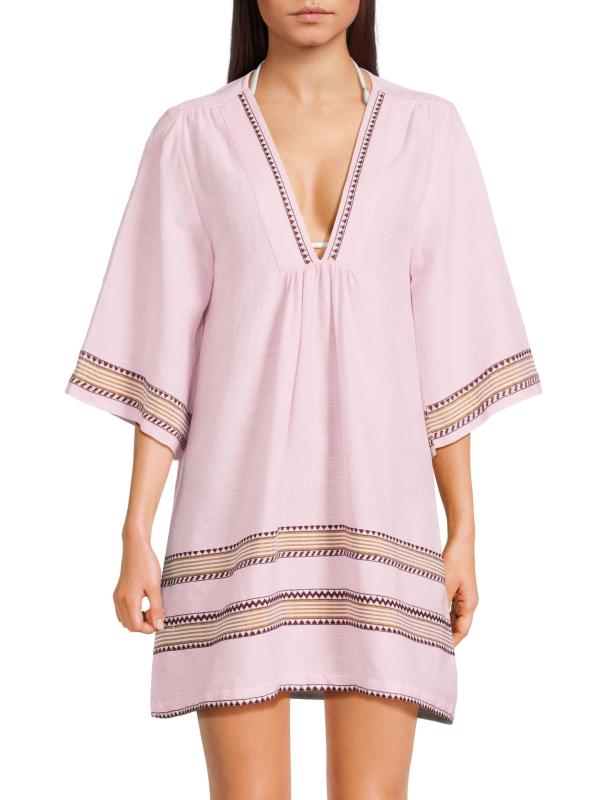 #2: قفطان بيليس بغطاء رقبة على شكل حرف V - مونت بينك