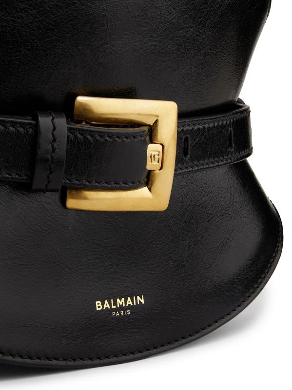 Shop Balmain - Mini Shuffle Leather Top Handle Bag | Saks
