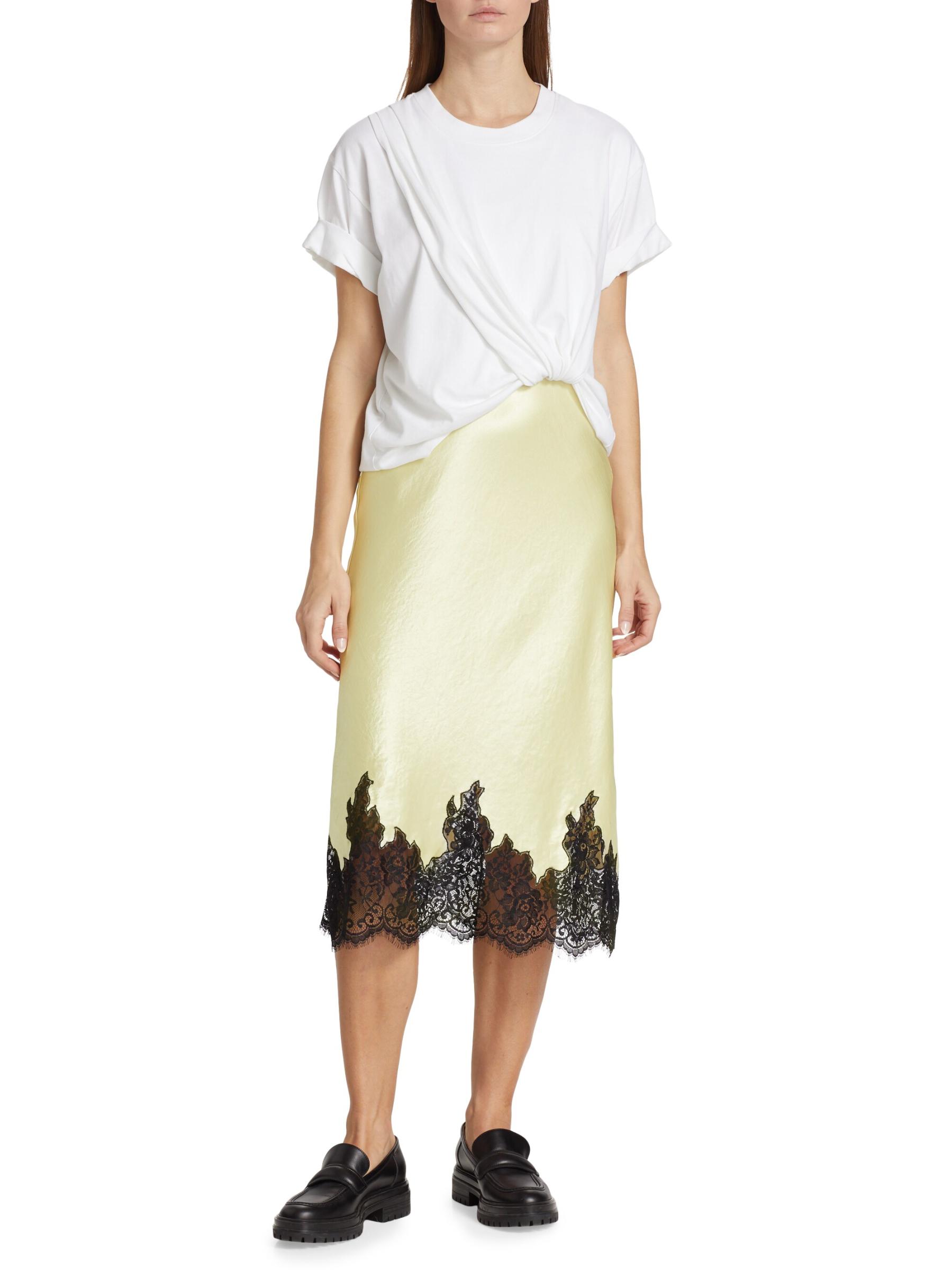 【3.1 Phillip Lim ドレープTシャツ×レーススリップ ドレス】 3.1 Phillip Lim - ドレープTシャツスリップコンボドレス を