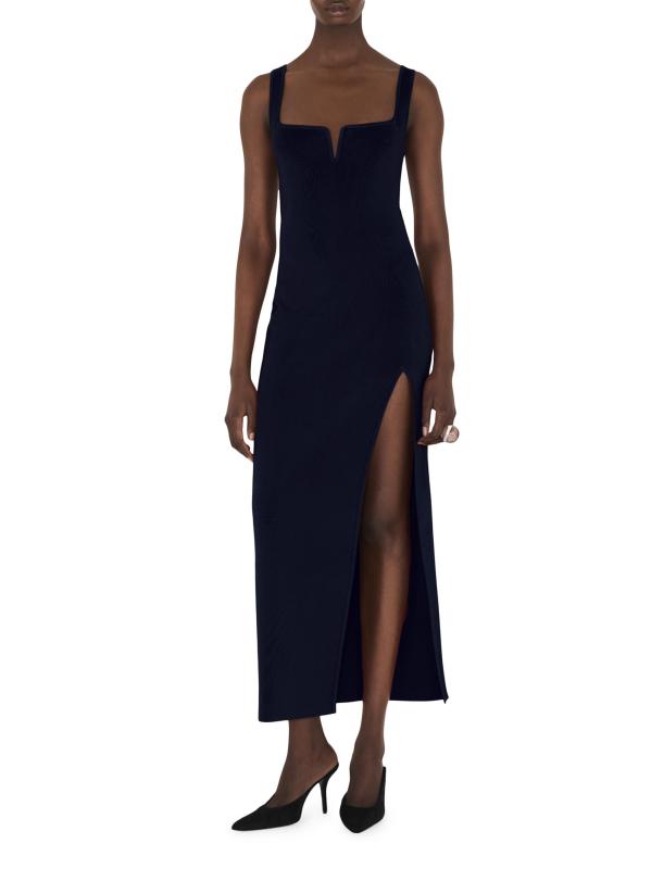 فستان ماكسي بدون أكمام برقبة مربعة من فريا