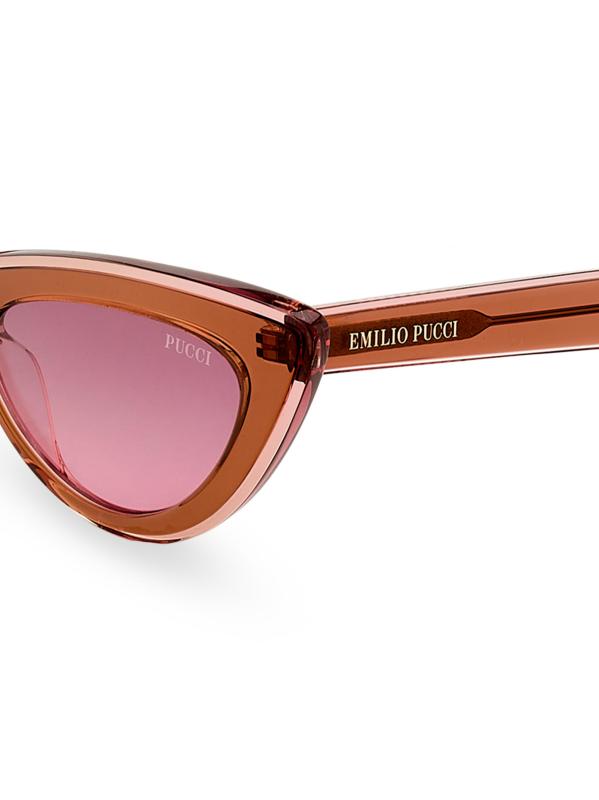 #3: نظارات شمسية بتصميم عين القطة مقاس 53 ملم - بني+وردي