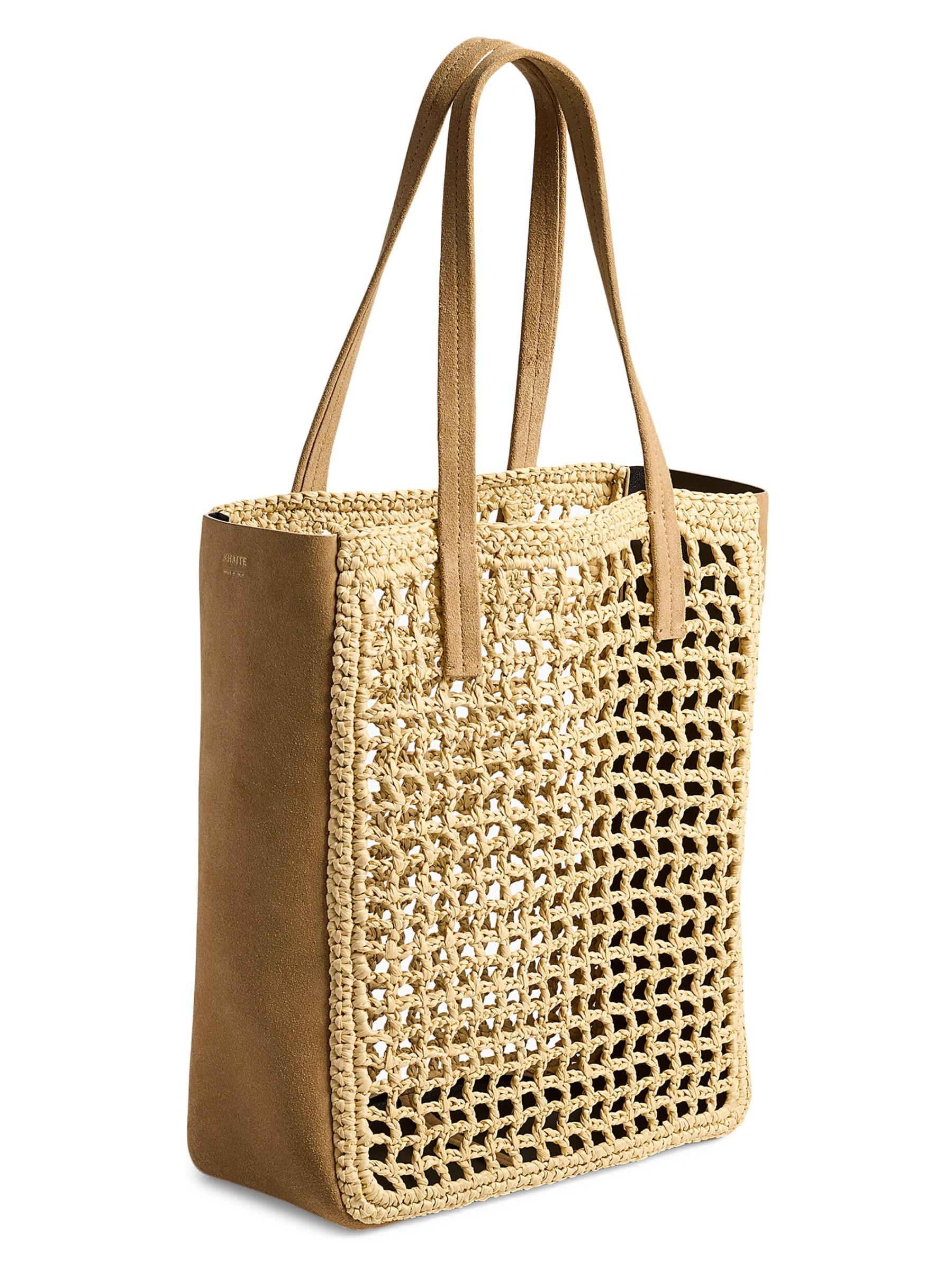 【KHAITE】ゾーイ・トート ベージュスエード カーフスキン Zoe Tote in Beige Suede – KHAITE