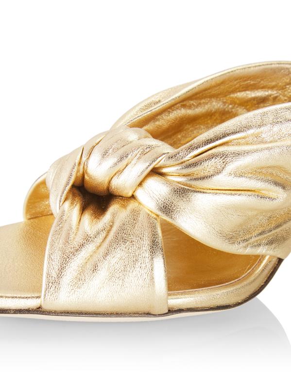 【完売必至】Jimmy Choo Avenue 85 メタリックレザーサンダル Avenue 85 metallic leather sandals in gold - Jimmy Choo
