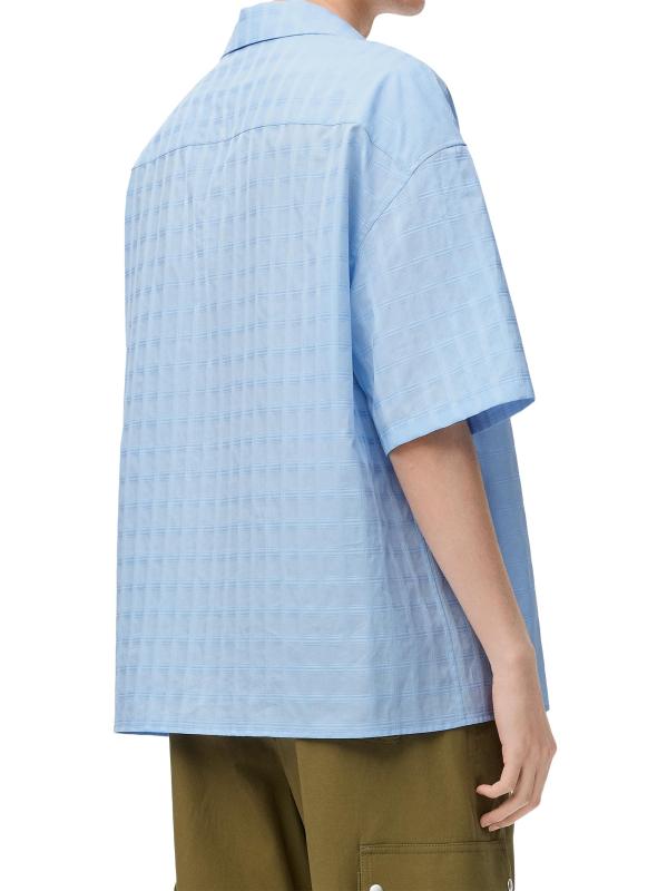 #3: قميص كامب من القطن المخلوط بشعار الماركة - أزرق فاتح