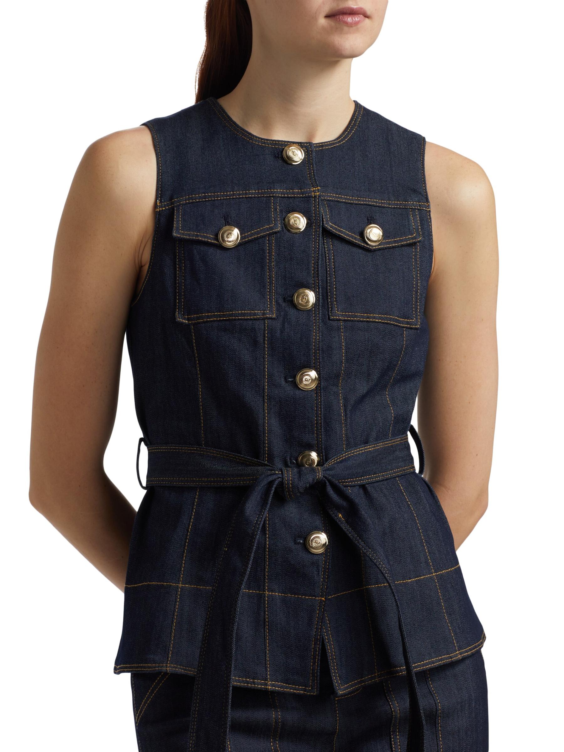 Shop Cinq à Sept - Reenee Denim Tie-Waist Vest | Saks Fifth
